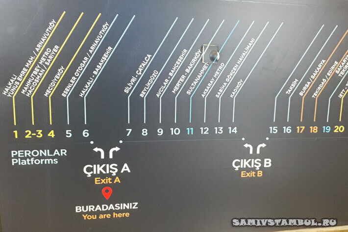 Перроны автобусов в аэропорту Стамбула